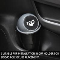 Bote de basura de coche con tapa, pequeño plástico impermeable almacenamiento de residuos cubo de basura para oficina hogar dormitorio, accesorios de coche (gris) - details 1