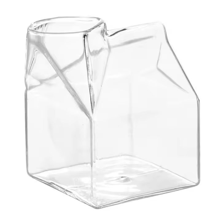 1Pc Copa De Leche 300ML Estilo Botella De Leche Media Pintada Mini Juguete De Crema De Vidrio Ecológico Con Forma De Aves De Correr - 1