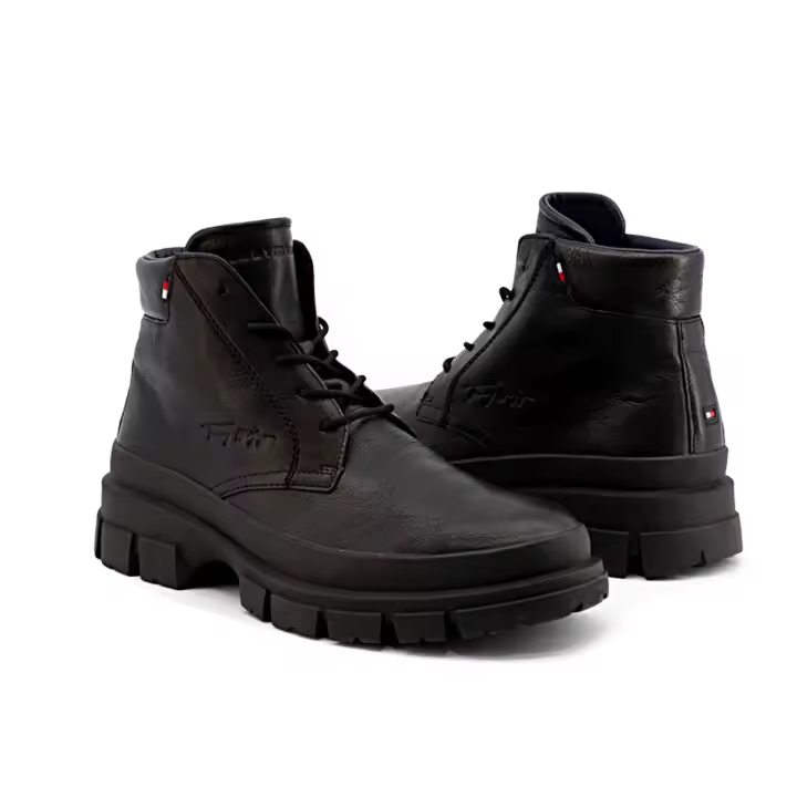 Botas botines de hombre Tommy Hilfiger FM0FM03799_BLACK. Talla 41. Empeine cuero, suela de caucho. Color Negro - 1