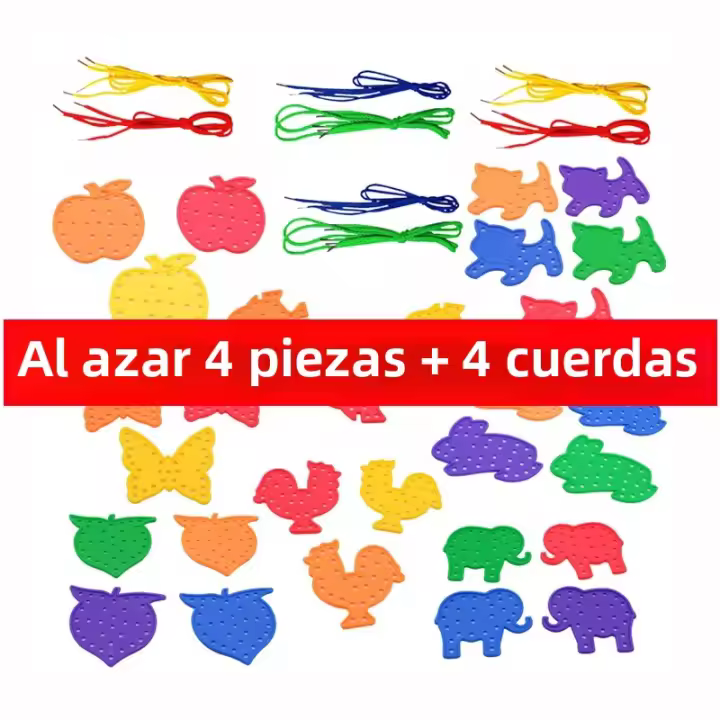 Tablero De Laciado Montessori Para Niños Y Niñas Desarrollo De Habilidades Motoras Finas Entrenamiento De Dedos Flexibles Juguete Sensorial Educativo - 1