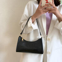 Bolso De Hombro Retro Con Patrón De Cocodrilo Para Mujer En Cuero PU Bolso De Bocina Estilo Francés Bolso De Mano Casual Monedero Tote - details 13