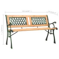 vidaXL Banco de jardín hierro fundido y madera de abeto maciza 122 cm - details 5