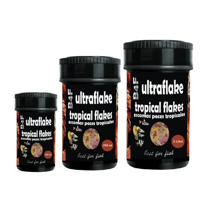B4F - Ultraflake Tropical Flakes - Alimento completo para Peces de Agua Caliente Pequeños y Medianos (3 Tamaños) - 1