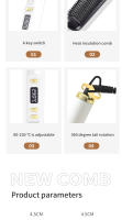 🎁【Detalles para Mamá】Ceramic Hair Straightener Brush, 35W, 2-in-1 Curling and Straightening Comb, with LCD Display, Adjustable Temperature, 220V European Standard Plug, for Unique Hairstyles, Mother'S Day Gift-Cecodadi - details 8