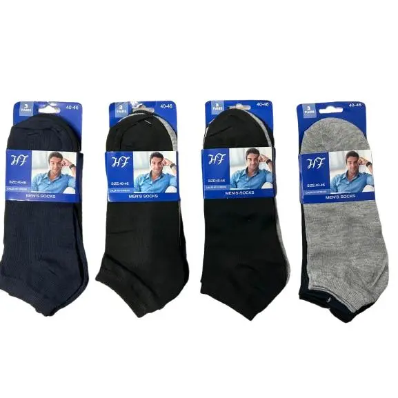 LD Morphling-12 Pairs Mixed Solid Ankle Socks - Black, Gray & Navy - 1