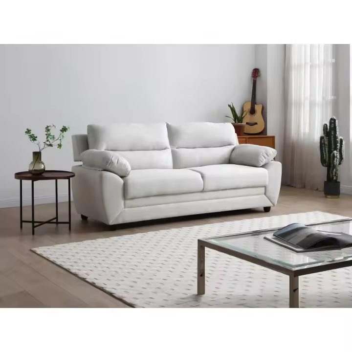 Vente-unique - Sofá de 3 plazas de tela beige MANOA - 1