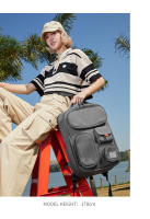 Mochila Mixi Exterior Impermeable Para Viajes 18 Pulgadas Rucksack Unisex Con Compartment Para Laptop Colores Blanco Negro Azul - details 10