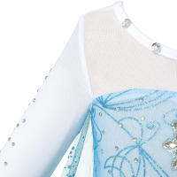Vestido De Princesa Elsa Reina De La Nieve Con Luz LED Para Niñas Ropa De Fiesta De Halloween Y Carnaval Disfraz Infantil De Cosplay Talla A-Line Material COTON Y POLYESTER - details 5