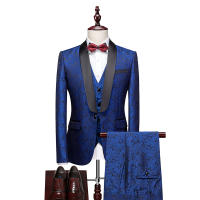 Traje De Boda Para Hombre Estilo Británico Conjunto De Traje De Noche Con Chaleco Y Pantalones Tres Piezas Moda Casual - details 7