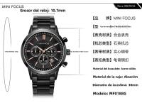 Reloj De Hombre MINI FOCUS Clásico Negocios Casuales Impermeable Cuarzo Acero Inoxidable Pantalla Redonda Antigolpes Correa De Acero - details 12