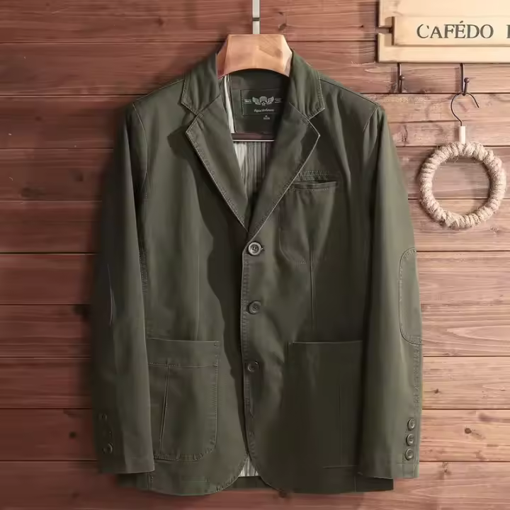 Nueva Chaqueta De Estilo Italiano Para Hombre plus Size Elegante Y Casual Con Tres Botones Cuello En V Para Negocios - 1