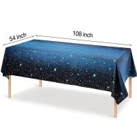 Mantel Espacial Estrellado Decoración De Fiesta Tema Galaxia Cubierta De Plástico Para Cumpleaños Mantel Rectangular Desechable - details 3