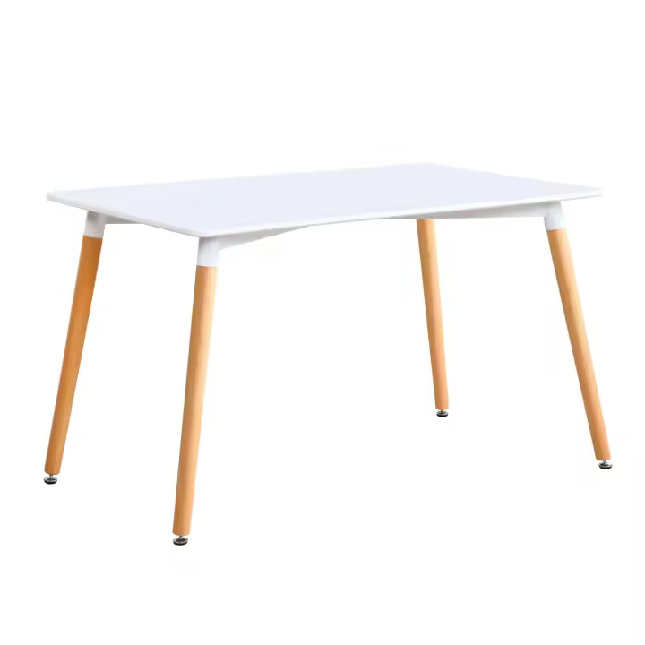 Mesa de comedor 120 cm Bella fija para salón en blanco y haya diseño moderno 120x80x77 cm - 1