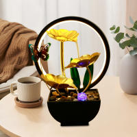 Fuente De Agua Para Mesa USB Con Piedras Naturales Y Luzes LED Fuente De Agua De Escritorio Estilo Zen Moderno Figura De Miniaturas - details 4