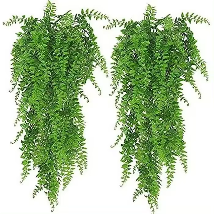 Piezas de Plantas Artificiales de helecho de Boston, decoración del hogar y al Aire Libre - 1
