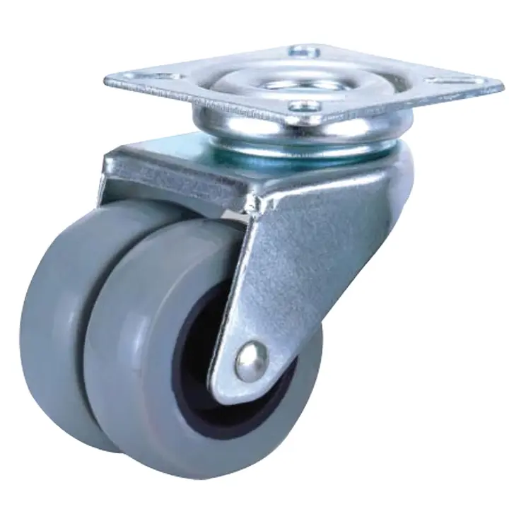 SANCO STORE - WOLFPACK LINEA PROFESIONAL Rueda Doméstica Doble Poliamida Gris Placa   50mm - 1