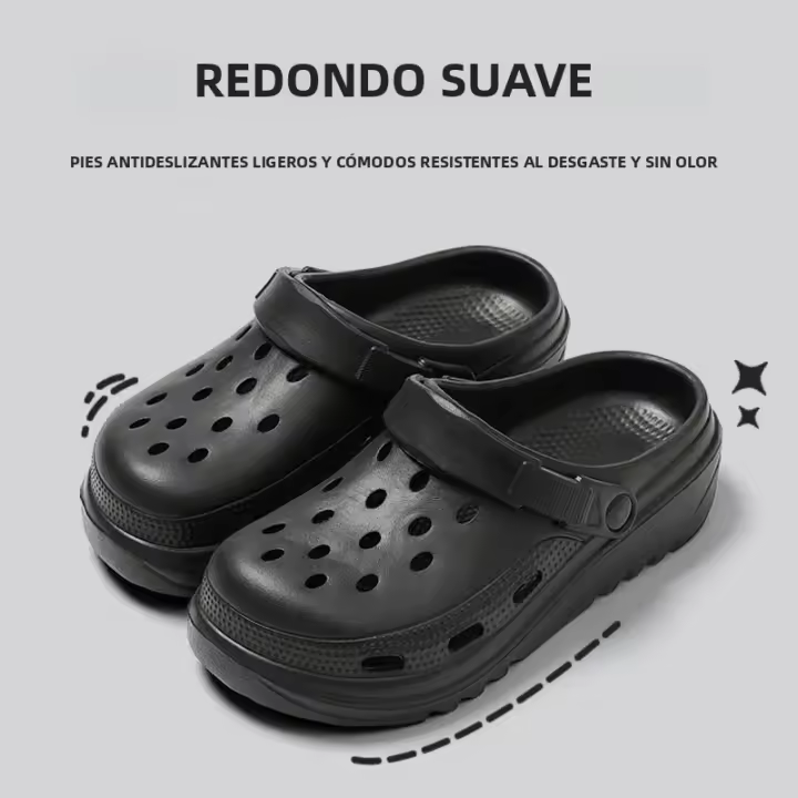 Sandalias Para Mujer Con Suela Gruesa Y Perforadas Aumento De Altura Zapatillas De Playa Caminadoras Transpirables Para Verano - 1