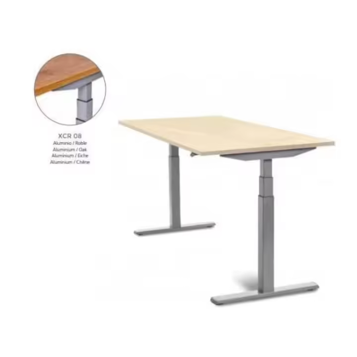 MESA DE ROCADA REGULABLE EN ALTURA ELECTRICAMENTE E-TABLE 180X80CM COLOR ROBLE - 1