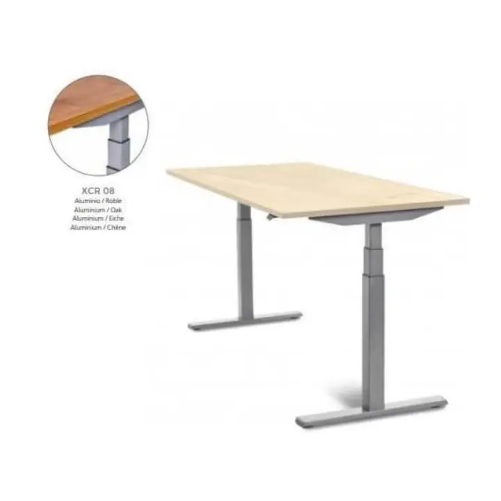 MESA DE ROCADA REGULABLE EN ALTURA ELECTRICAMENTE E-TABLE 180X80CM COLOR ROBLE - 1