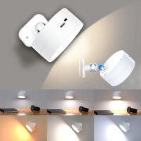 Lámpara De Pared LED Rotativa 360 Grados Con Control Remoto Y Luz Nocturna Recargable Por USB Magnética Para Armario - details 0