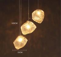 Lámpara Colgante Nórdica Sencilla Creativa Con Piedra Y Vidrio En Forma De Hielo Para Escalera Comedor Dormitorio Bar Moderno - details 13