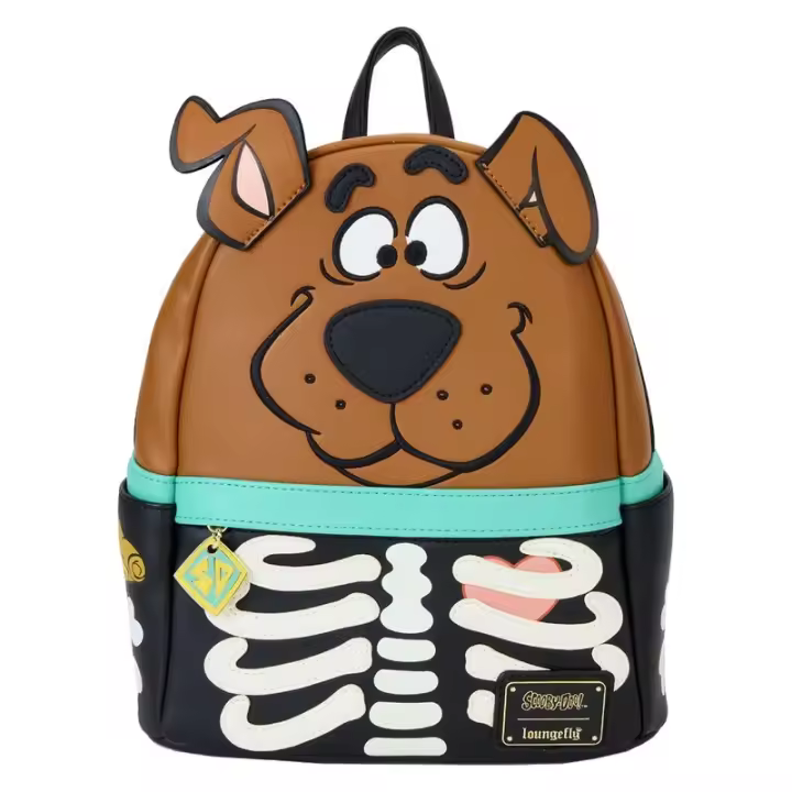 Mochila Skeleton Scooby Doo Loungefly 26cm. Mochila ergonómica con amplio espacio. Diseño resistente y versátil para llevar tus pertenencias con estilo. - 1