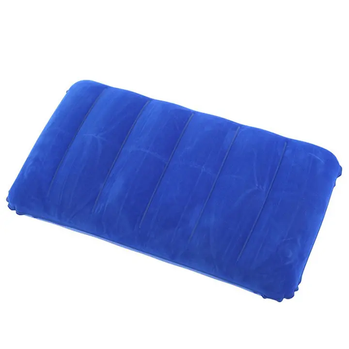 Almohada De Cuello Inflable Portátil Con Flocado Para Viajes De Negocios Y Camping Puede Ser Alimentada Y Almacenada Por Sí Mismo - 1
