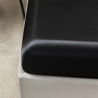 Sábana De Seda Helada En Color Sólido Talla Twin Full Queen Con Banda Elástica Sábana De Cama Natural Sin Funda Para Almohada - details 3