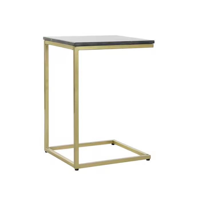 Mesita Auxiliar Marmol Hierro 40X46X65 Negro - Fijalo - El mejor complemento para tu hogar. - 1