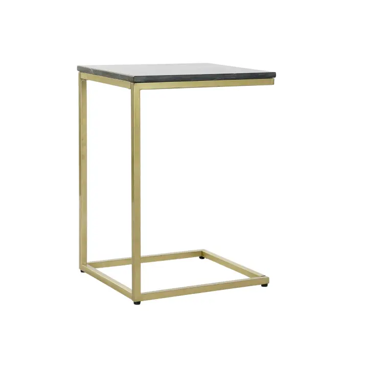 Mesita Auxiliar Marmol Hierro 40X46X65 Negro - Fijalo - El mejor complemento para tu hogar. - 1