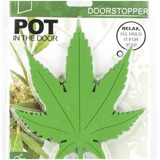 Tope de Puerta Forma de Hoja Antideslizante 18x17cm Verde - 1