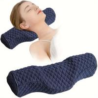 Almohada De Cuello Ortopédica Para Dormir Y Proteger Recubrimiento De Memoria Espuma Transpirable Y Lavable Para Viajes - details 0