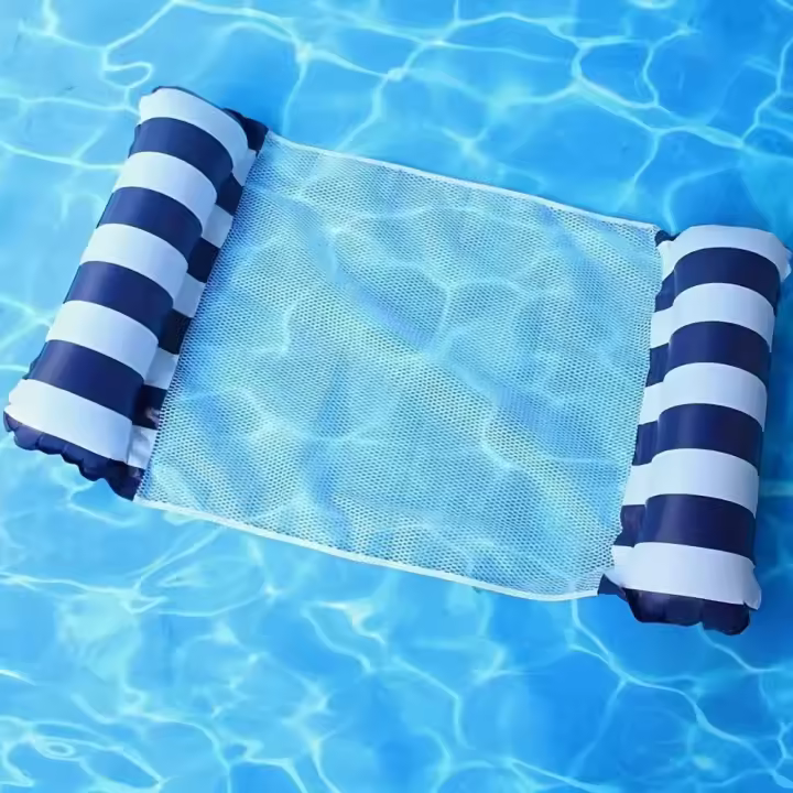 Silla De Flotación Inflable Plegable Con Patas Y Red De Apoyo Para Piscina Y Playa Accesorio De Ocio Para Fiestas En La Playa - 1