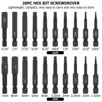 Juego De 10/20 Piezas De Llaves Allen De Cabeza Hexagonal Y Broca Impacto En Acero S2 Con Embozo Magnético Herramienta De Tornillo Multifuncional - details 2