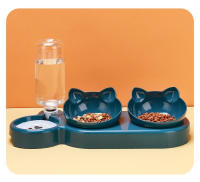 Tazas Para Gatos Con Alimentador De Agua 3 En 1 Diseño De Oreja Tazas Inclinadas Con Botella De Agua Para Protección De Cuello Set De Alimentos Y Agua - details 13