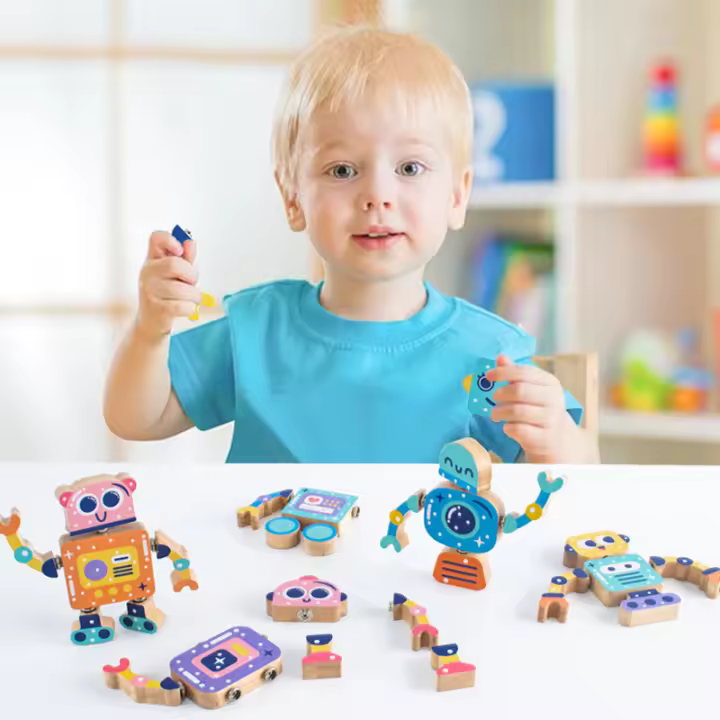 Bloques de construcción Montessori, juguetes para niños, juegos de construcción con botones y motricidad fina, juguetes de actividad y desarrollo, juego educativo de 3 años - 1