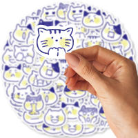 40pcs Pegatinas De Gato Azul Lindo Para Decorar Portátil Motocicleta Maleta PVC Impermeable Y Duradero Tamaño 6.5x4.5cm - details 5