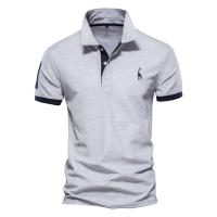 Camisa Polo Giraffe Para Hombre Calidad Superior Bordado Verano Manga Corta Casual Negocios Social Talla BR Polos Para Hombres - details 7