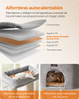 Árbol para gatos grande con almohadillas autocalentables, torre estable para gatos grandes, cueva, cuerda de sisal, disponible en gris y negro o blanco - details 4