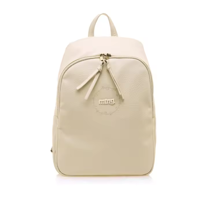 mochilas mujer adria beige con cierre cremallera - 1