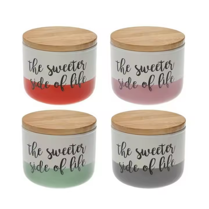 Bote Versa The Sweetes Side Of Life Plegable Porcelana Madera (10 x 8,2 x 10 cm) - 1
