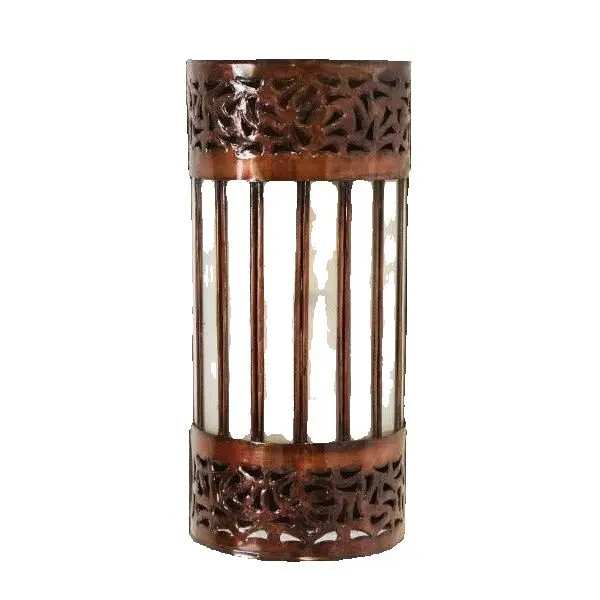 Aplique nazarí de cristal y forja árabe 30x12cm - Iluminación elegante con mosaico geométrico para paredes - 1