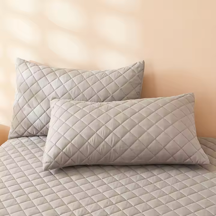 Funda De Cojín Impermeable 2pcs Tamaño 50x75cm En Gris/Azul/Marrom Material Poliéster/Celulosa Estilo Suelto Y Transpirable Para Protección Del Sueño - 1