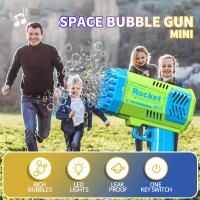 Pistola De Burbujas Eléctrica Portátil Para Niños Con Luz Interacción Parental Sin Batería 40 Agujeros Juguete De Agua - details 19