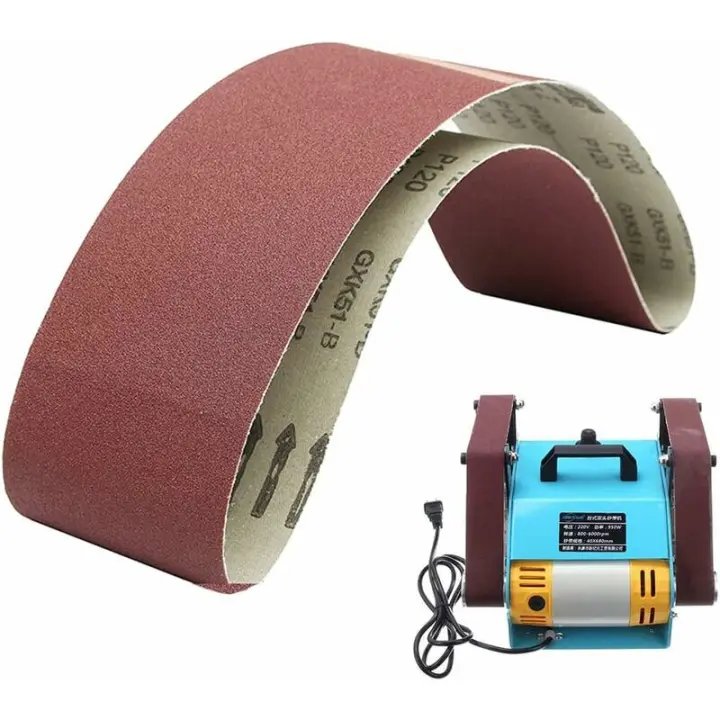 - Paquete De 5 Bandas De Lija De 100 Mm X 915 Mm - Potente Lijadora De Óxido De Aluminio Para Carpintería, Lijadora De Banda, Pulido De Metal (Grano 180) - 1