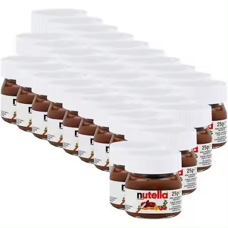 Nutella Mini 25gr Tarro Cristal. 16 / 32 / 64 unidades. Ideal para Regalos, Comuniones, Bautizos. Hoteles. - 1