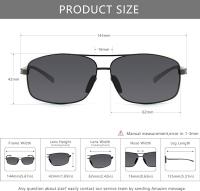Gafas de Sol Polarizadas Rectangulares Ultraligeras UV400 Hombre  grey - details 3