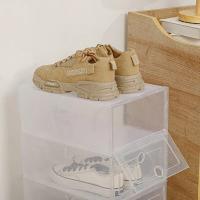 Caja De Almacenamiento Para Zapatos De Plástico Organizador Stackable Translúcido Para Calzado Ecológico Y Plegable - details 3