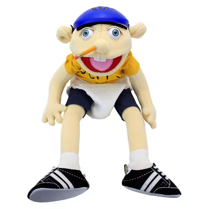 Jeffy juguete 60cm sombrero mano marioneta juego peluche muñeca regalos figura de acción - 1