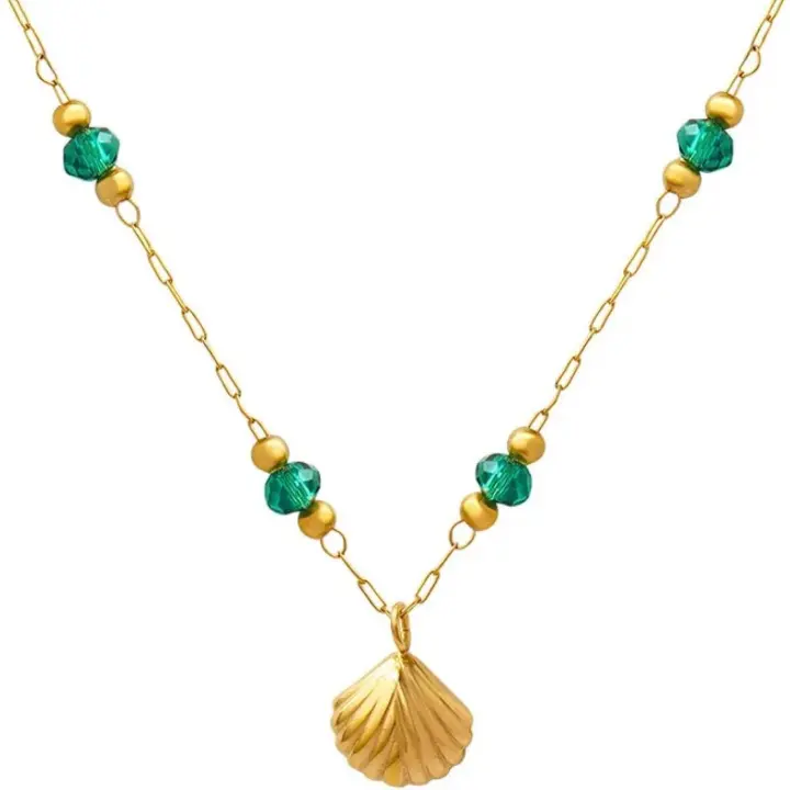 Collares Niña Moda de Las Mujeres Shell Joyería Collar Colgante de Acero Inoxidable Accesorios de Fiesta Brillantes Gift de Niña graduación Primary Regalos para profesores - 1